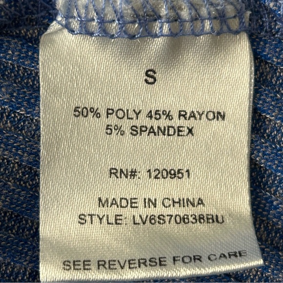 Olive + Oak Blue Ribbed High Neck Sleeveless Mini Swing Dress - Picture 7 of 7